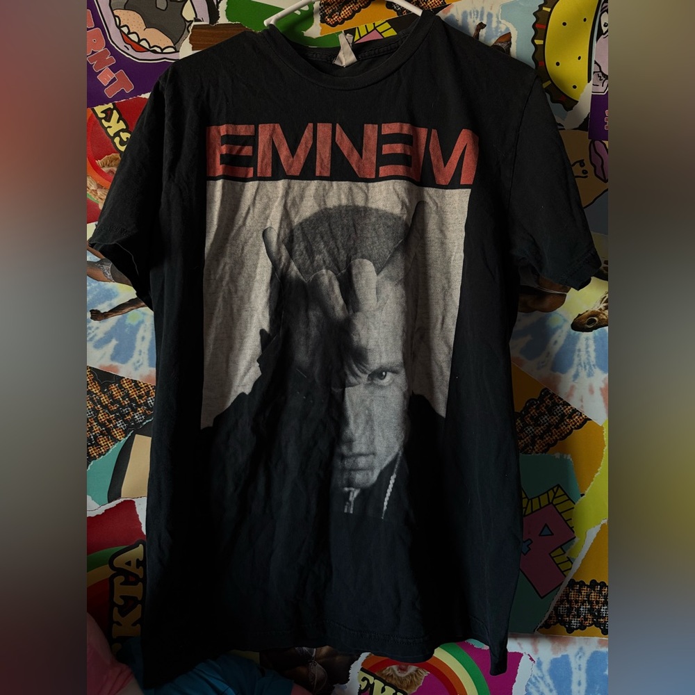 Eminem Slim Shady Hip-Hop Rap Devil Hands T-Shirt Black Size L